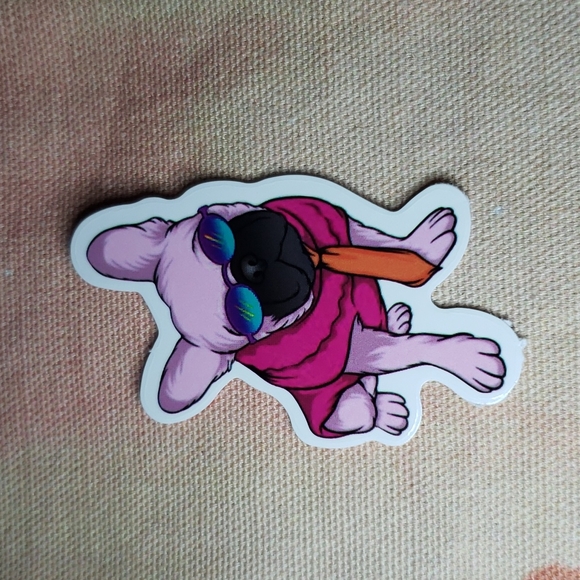 (L) Pink Frenchie Dog Sticker Doggie Dog Mom Puppy - Picture 5 of 5